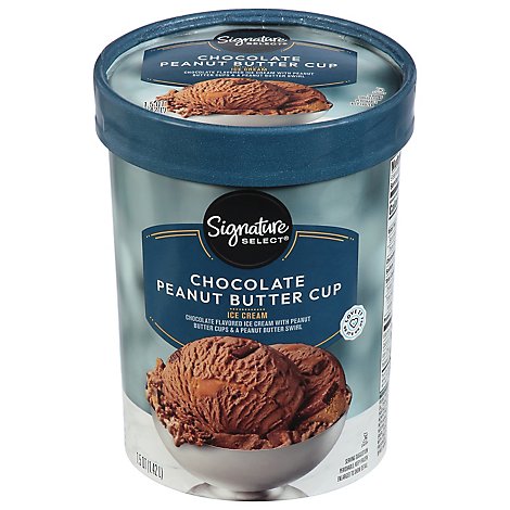 Signature SELECT Chocolate Peanut Butter Ice Cream Cup - 1.5 Quart