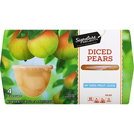 Signature SELECT Pear Diced in Light Syrup Cups - 4-4 Oz - Image 2
