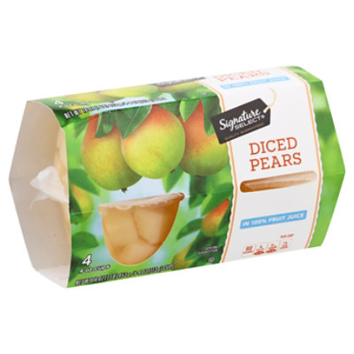 Signature SELECT Pear Diced in Light Syrup Cups - 4-4 Oz - Image 1