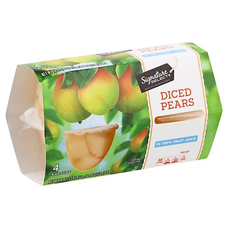 Signature SELECT Pear Diced in Light Syrup Cups - 4-4 Oz