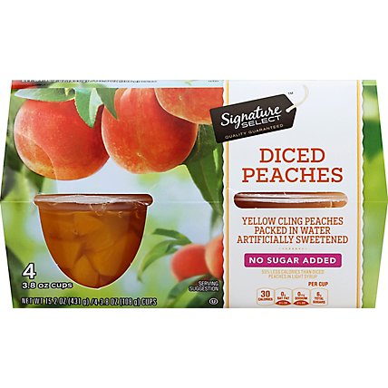 Signature SELECT Peaches Diced Cups - 4-3.8 Oz - Image 2