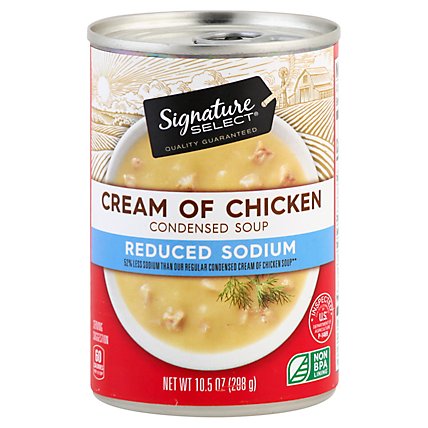 Signature SELECT Soup Condensed 50% Reduced Sodium Cream of Chicken - 10.5 Oz - Image 1