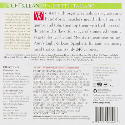 Amys Light & Lean Spaghetti Italiano - 8 Oz - Image 2