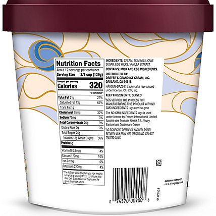 Haagen-Dazs Ice Cream Vanilla - 0.5 Gallon - Image 3