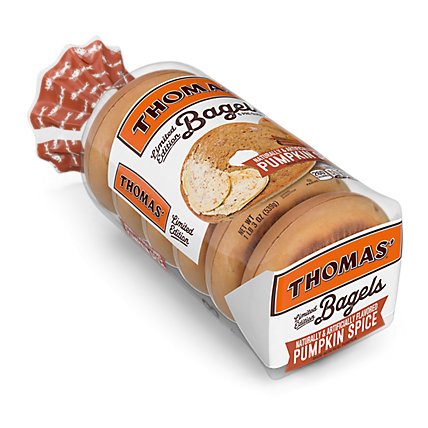 Thomas Limited Edition Pumpkin Spice Bagels - Made with Real Pumpkin - 6 pack - 20 Oz - Image 1