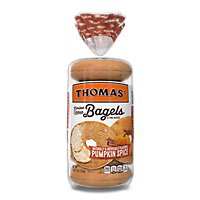 Thomas Limited Edition Pumpkin Spice Bagels - Made with Real Pumpkin - 6 pack - 20 Oz - Image 1