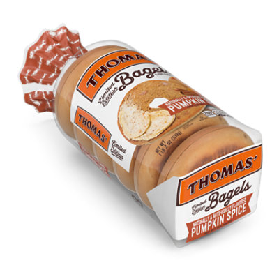 Thomas Limited Edition Pumpkin Spice Bagels - Made with Real Pumpkin - 6 pack - 20 Oz