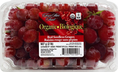Grapes Red Seedless Organic Prepacked - 2 Lb - Image 2