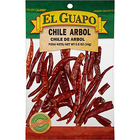 El Guapo Whole Arbol Chili Pods (Chile de Arbol Entero) - 0.5 Oz