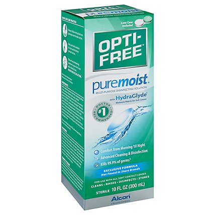 Alcon Opti-Free Pure Moist Disinfecting Solution Multi-Purpose All Day Comfort - 10 Fl. Oz. - Image 2