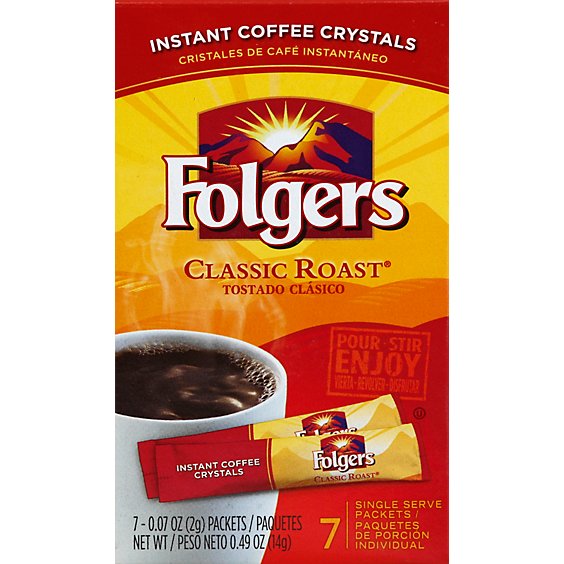 Folgers Coffee Instant Classic Roast - 7-0.07 Oz