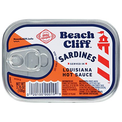 Beach Cliff Sardines in Louisiana Hot Sauce - 3.75 Oz - Image 1