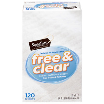 Signature SELECT Fabric Softener Sheets Free & Clear Box - 120 Count - Image 4