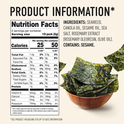 Annie Chuns Roasted Seaweed Snacks Sesame - .35 Oz - Image 3
