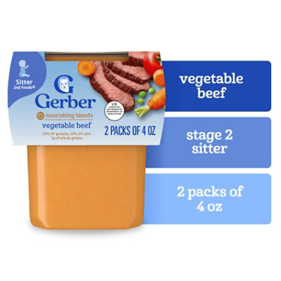 Gerber 2nd Foods Vegetable Beef Dinner Baby Food Tub - 2-4 Oz