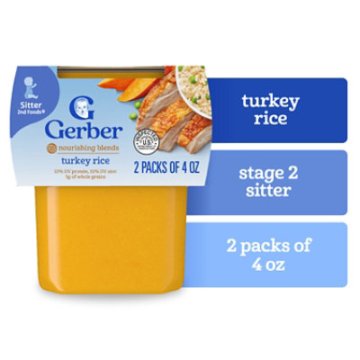 Gerber 2nd Foods Turkey And Rice Baby Food Tub - 2-4 Oz - Image 1