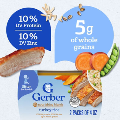 Gerber 2nd Foods Turkey And Rice Baby Food Tub - 2-4 Oz - Image 2