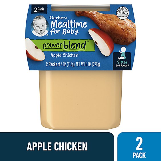 Gerber 2nd Foods Apple Chicken Baby Foods Tub - 2-4 Oz