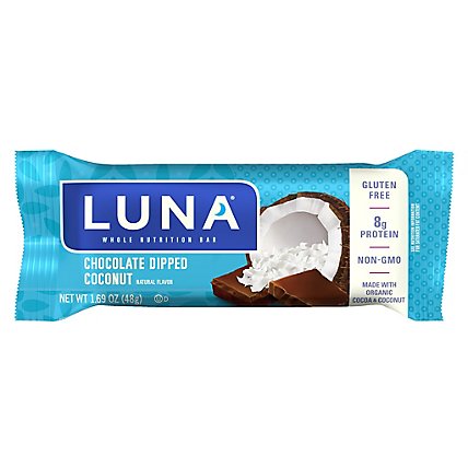LUNA Chocolate Dipped Coconut Whole Nutrition Bar - 1.69 Oz - Image 1