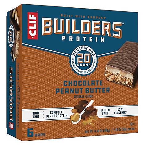 CLIF Builders Protein Bar Chocolate Peanut Butter - 6-2.4 Oz