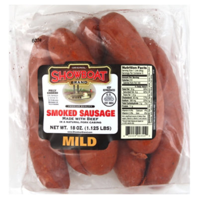  Showboat Sausage Smoked Mild - 18 Oz 