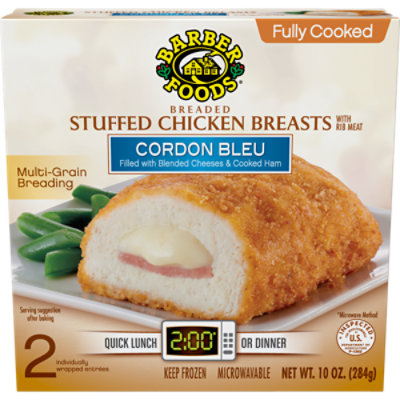 Barber Foods Cordon Bleu Fully Cooked Stuffed Chicken Breast - 2-5 Oz - Image 2