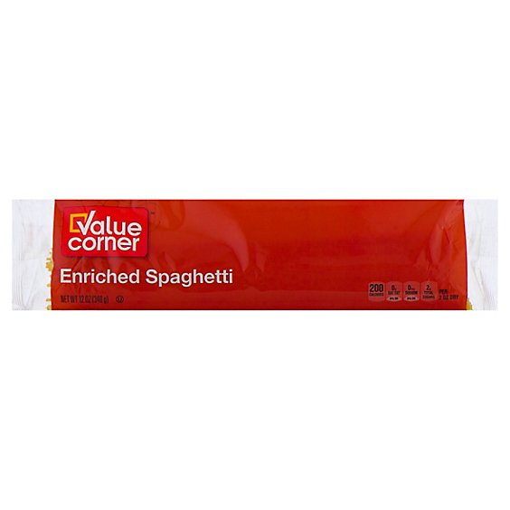 Value Corner Pasta Spaghetti Enriched - 12 Oz