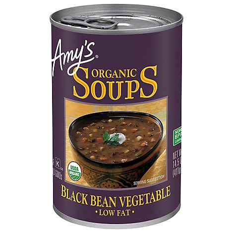 Amys Soups Organic Low Fat Black Bean Vegetable - 14.5 Oz