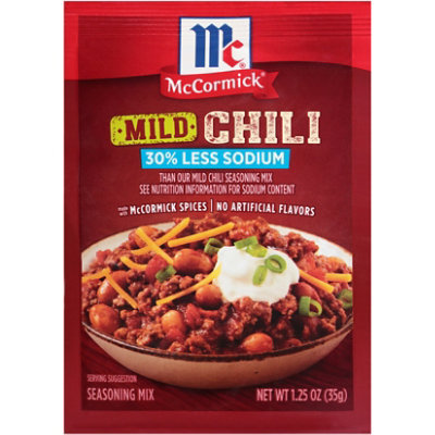 McCormick 30% Less Sodium Chili Mild Seasoning Mix - 1.25 Oz - Image 1