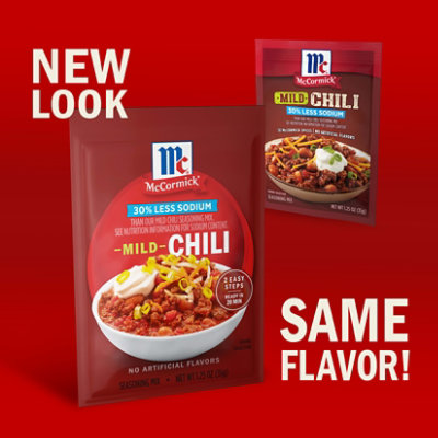 McCormick 30% Less Sodium Chili Mild Seasoning Mix - 1.25 Oz - Image 2