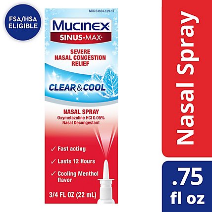 Mucinex Sinus-Max Nasal Spray Full Force - 0.75 Fl. Oz. - Image 1