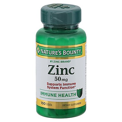 Natures Bounty Dietary Supplement Caplets Zinc Chelated - 100 Count - Image 1