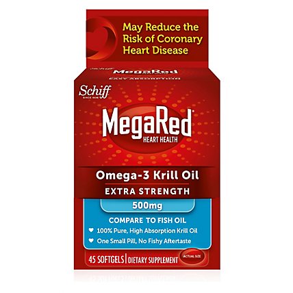 MegaRed Dietary Supplement Omega 3 Krill Oil Extra Strength 500mg Softgels - 45 Count - Image 2