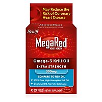 MegaRed Dietary Supplement Omega 3 Krill Oil Extra Strength 500mg Softgels - 45 Count - Image 2