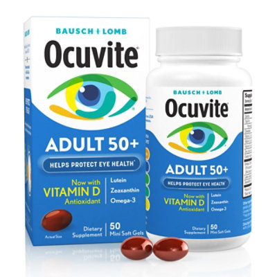 Bausch + Lomb Ocuvite Eye Vitamin & Mineral Supplement Softgels Adult 50+ - 50 Count