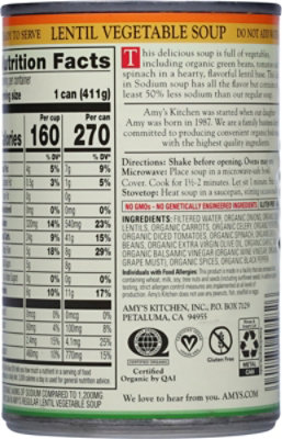 Amy's Light in Sodium Lentil Vegetable Soup - 14.5 Oz - Image 5