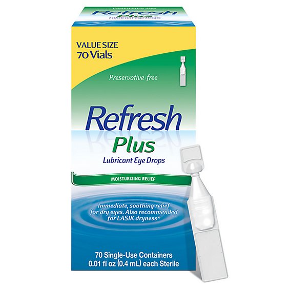 Refresh Plus Non Preserved Tears Lubricant Eye Drops - 70-0.01 Fl. Oz.