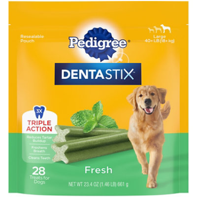 Pedigree Dentastix Fresh Flavor Adult Large Dog Dental Chew Dog Treats 28 Count - 1.52 Lbs - Image 1