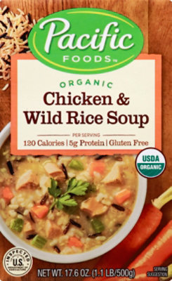 Pacific Organic Soup Chicken & Wild Rice - 17.6 Oz - Image 2