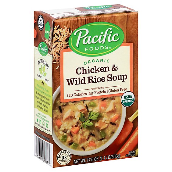 Pacific Organic Soup Chicken & Wild Rice - 17.6 Oz