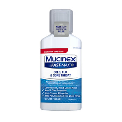 Mucinex Fast-Max Cold Flu & Sore Throat Medicine 9 Symptom Relief Liquid - 6 Fl. Oz. - Image 2