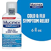 Mucinex Fast-Max Cold Flu & Sore Throat Medicine 9 Symptom Relief Liquid - 6 Fl. Oz. - Image 1