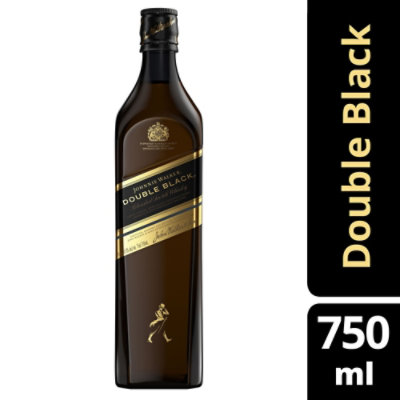 Johnnie Walker Blended Malt Scotch Whisky Double Black Glass 80 Proof - 750 Ml
