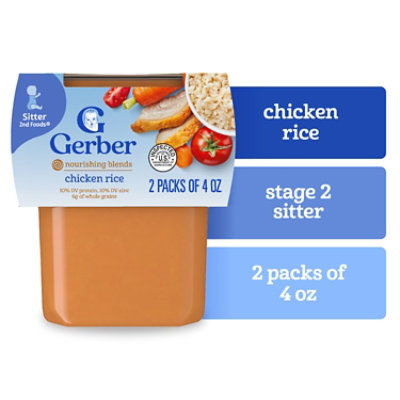 Gerber 2nd Foods Chicken And Rice Baby Food Tub - 2-4 Oz - Image 1