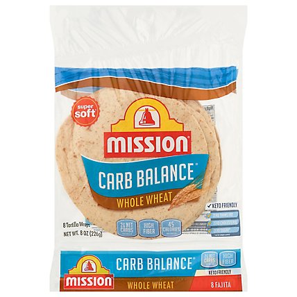 Mission Carb Balance Tortillas Whole Wheat Super Soft Fajita Bag 8 Count - 8 Oz - Image 2