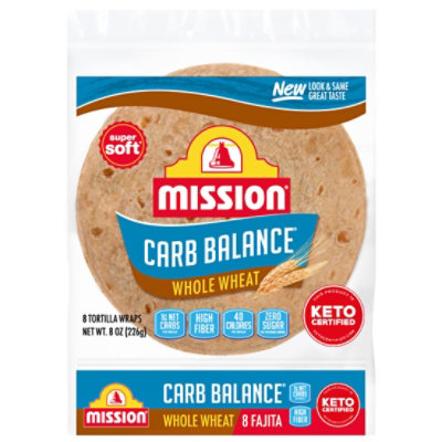 Mission Carb Balance Tortillas Whole Wheat Super Soft Fajita Bag 8 Count - 8 Oz - Image 2