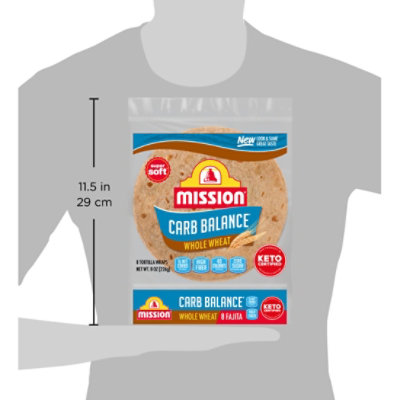 Mission Carb Balance Tortillas Whole Wheat Super Soft Fajita Bag 8 Count - 8 Oz - Image 5