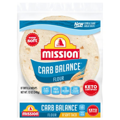 Mission Carb Balance Flour Tortillas Soft Taco Size - 8 Count - Image 1