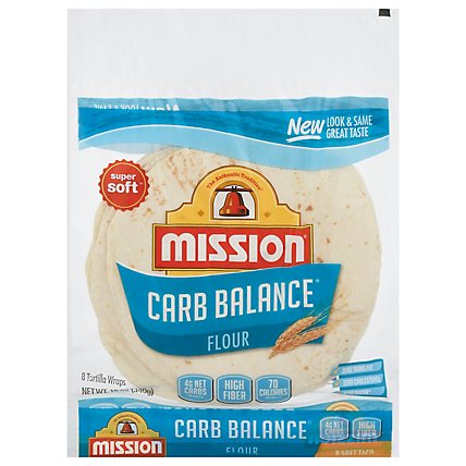 Mission Carb Balance Tortillas Flour Super Soft Soft Taco Bag 8 Count - 12 Oz - Image 1