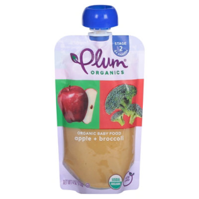 Plum Organics Baby Food Stage 2 Broccoli & Apple 4.22 Oz Shaw's